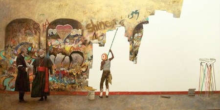 "Prophecy," Steve Forster's response to 1 Corinthians 13:8-12. 2013, 28″x56″, Oil on Linen "Prophecy," Steve Forster's response to 1 Corinthians 13:8-12. 2013, 28″x56″, Oil on Linen