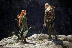 Evangeline Lilly and Orlando Bloom in 'The Hobbit: The Desolation of Smaug'