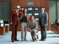 David Koechner, Paul Rudd, Will Ferrell, and Steve Carrell in 'Anchorman 2: The Legend Continues'