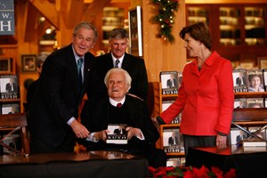 Graham with George W. Bush (Gallup's No. 2) in 2010. (BGEA) Graham with George W. Bush (Gallup's No. 2) in 2010. (BGEA)
