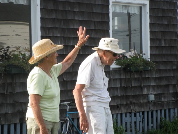 My grandparents in front of the Mixing Bowl (the smaller cottage) in 2008