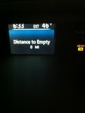 Our car Sunday night, which read 'Distance to Empty 0 Miles' Our car Sunday night, which read 'Distance to Empty 0 Miles'