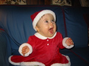 Penny's First Christmas, five years ago, when she thought Santa was super fun