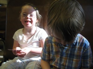 Penny and William on the train