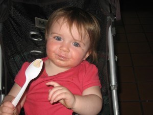 Marilee eating chocolate ice cream