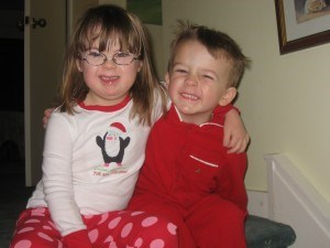 Penny and William on Christmas morning 2011