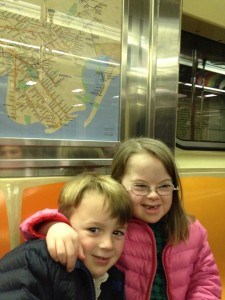 Penny and William ride the subway on her 7th birthday