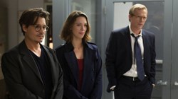 Johnny Depp, Paul Bettany, and Rebecca Hall in "Transcendence"