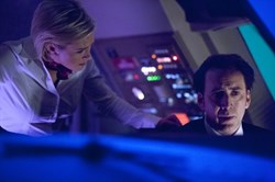Nicolas Cage and Nicky Whelan in 'Left Behind'