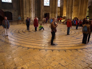 The labyrinth at Chartres Cathedral in France The labyrinth at Chartres Cathedral in France