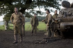 Brad Pitt, Shia LaBeouf, Logan Lerman and Michael Peña in 'Fury'