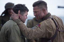 Logan Lerman and Brad Pitt in 'Fury'