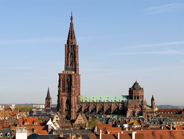 The Spire of Strasbourg Cathedral in France The Spire of Strasbourg Cathedral in France