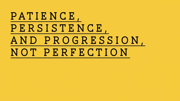 Patience, Persistence, and Progression, Not Perfection Patience, Persistence, and Progression, Not Perfection
