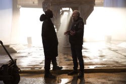 Mahershala Ali and Francis Lawrence in 'The Hunger Games: Mockingjay - Part 1'