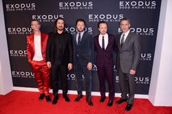 Christian Bale, John Turturro, Joel Edgerton, Ben Mendelsohn and Aaron Paul at the New York premiere of 'Exodus: Gods and Kings'