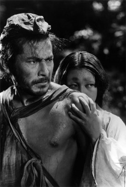Toshirô Mifune and Machiko Kyō in 'Rashomon'