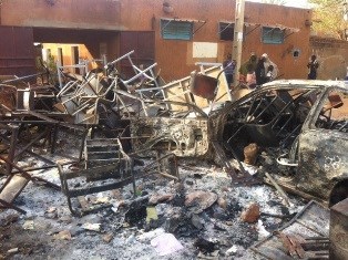 Destruction at Celpa Church in Niamey.
