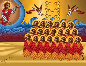 This icon honors the 21 Christians killed in previous propaganda video.