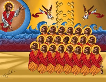 This icon honors the 21 Christians killed in previous propaganda video. This icon honors the 21 Christians killed in previous propaganda video.
