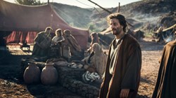 Peter (Adam Levy) at the early Church's new camp site.