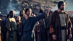 Peter debates Saul in the Christian camp in 'A.D. The Bible Continues'