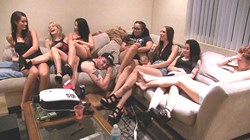 Pro-amateur porn agent Riley, 23, is surrounded by his young recruits in his North Miami Beach home. He flies in mostly 18 and 19 year olds and puts them up in his home.  