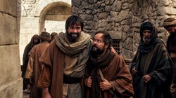 Saul and Barnabas (with Barnabas looking a little worried by just *how* enthusiastic Saul is) in 'A.D. The Bible Continues'