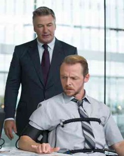 Alec Baldwin and Simon Pegg in 'Mission: Impossible - Rogue Nation'