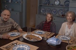 Peter McRobbie, Deanna Dunagan, and Ed Oxenbould in 'The Visit'