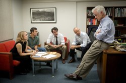 Michael Keaton, Mark Ruffalo, John Slattery, Brian d'Arcy James, and Rachel McAdams in 'Spotlight'