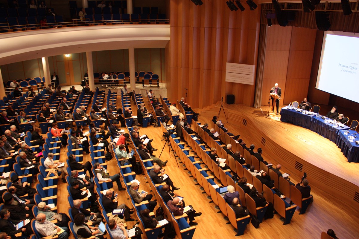 Thomas Schirrmacher, chair of the WEA's theological commission, addresses the audience. Thomas Schirrmacher, chair of the WEA's theological commission, addresses the audience.