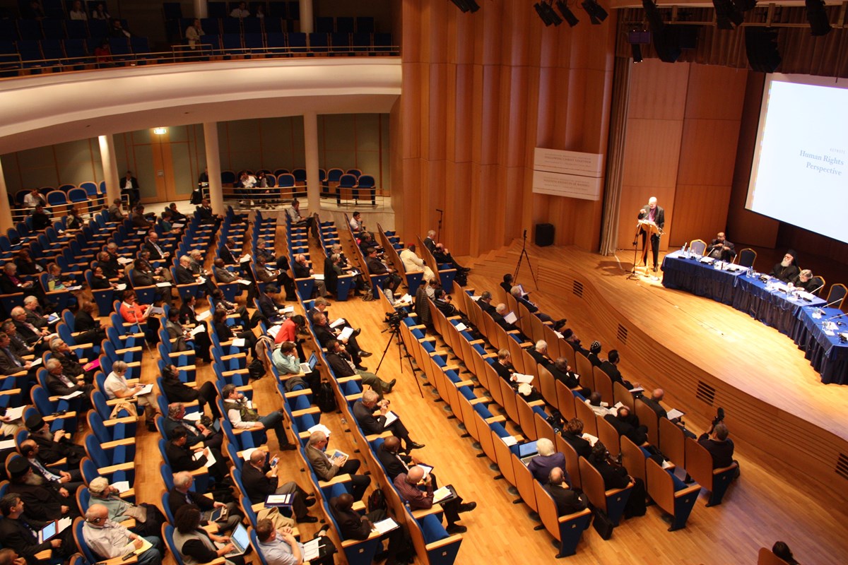 Thomas Schirrmacher, chair of the WEA's theological commission, addresses the audience.