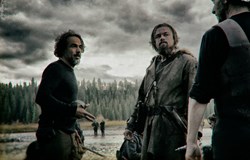 Alejandro González Iñárritu directs Leonardo DiCaprio on the set of 'The Revenant.'