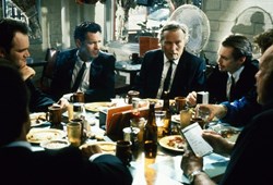 Steve Buscemi, Quentin Tarantino, Michael Madsen and Edward Bunker in 'Reservoir Dogs'