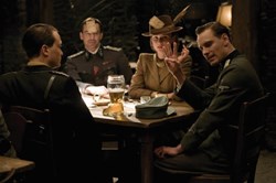 Gedeon Burkhard, August Diehl, Michael Fassbender and Diane Kruger in 'Inglourious Basterds'