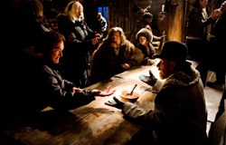 Quentin Tarantino, Jennifer Jason Leigh, Tim Roth and Kurt Russell in 'The Hateful Eight'