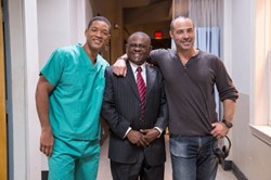 Will Smith, Peter Landesman and Bennet Omalu in 'Concussion'