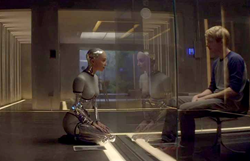 Alicia Vikander and Domnhall Gleeson in 'Ex Machina'