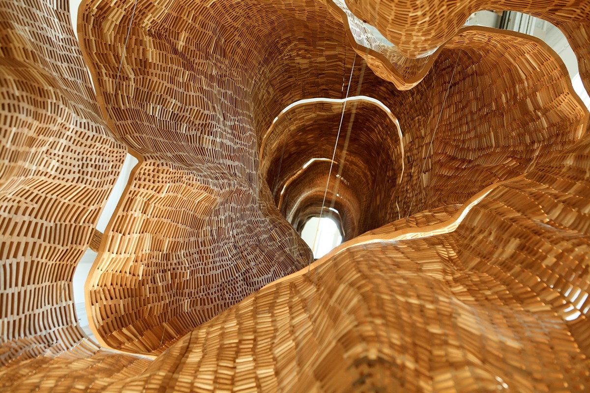 When John Grade’s “Middle Fork (Cascades)” leaves the Renwick Gallery at the close of the Wonder Exhibit, it will be taken to the Cascade Mountains and placed next to the original hemlock tree that served as its model. When John Grade’s “Middle Fork (Cascades)” leaves the Renwick Gallery at the close of the Wonder Exhibit, it will be taken to the Cascade Mountains and placed next to the original hemlock tree that served as its model.