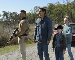 Joel Edgerton, Michael Shannon, Kirsten Dunst, and Jaeden Lieberher in 'Midnight Special'