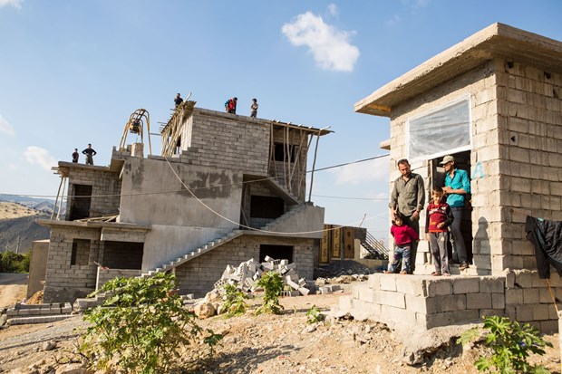 Hadi Ali and his family of nine are some of the thousands of displaced Iraqis now living in unfinished buildings in Kurdistan. Hadi Ali and his family of nine are some of the thousands of displaced Iraqis now living in unfinished buildings in Kurdistan.