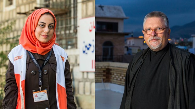 Good Samaritans in Sulaymaniyah: World Vision clinic worker, Mar Musa monk. Good Samaritans in Sulaymaniyah: World Vision clinic worker, Mar Musa monk.