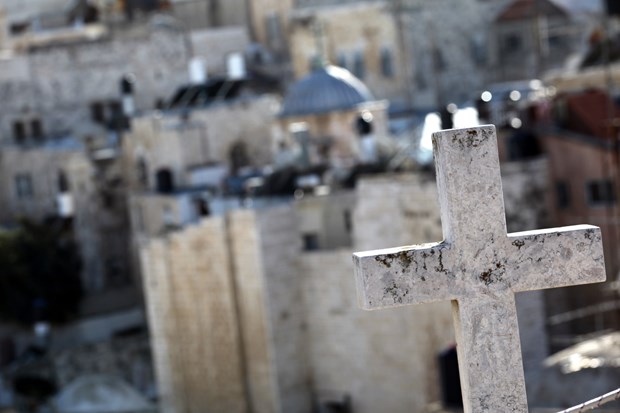 A cross in Jerusalem. A cross in Jerusalem.