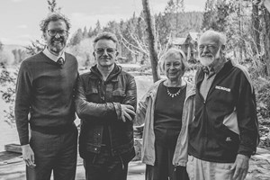 David Taylor (left) with Bono, and Jan and Eugene Peterson