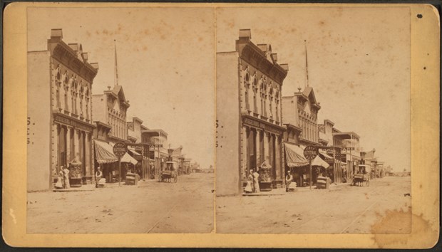 When Ben Wittick took this photo of downtown Albuquerque around 1882, the railroad had only been in town for a year or two, as had the Albuquerque Daily Journal. The city itself dates from 1706.