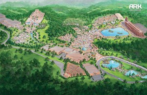 A painted depiction of the proposed expansions to the Ark Encounter theme park.