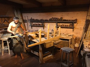 A depiction of a workshop aboard Noah's Ark at the Ark Encounter theme park. A depiction of a workshop aboard Noah's Ark at the Ark Encounter theme park.