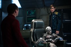 Simon Pegg, Sofia Boutella, and Chris Pine in 'Star Trek Beyond' Simon Pegg, Sofia Boutella, and Chris Pine in 'Star Trek Beyond'
