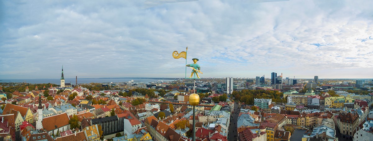 Old Thomas (Vana Toomas) stands guard on a weathervane atop the town hall in Tallinn, Estonia. Old Thomas (Vana Toomas) stands guard on a weathervane atop the town hall in Tallinn, Estonia.